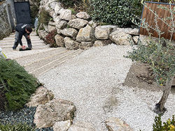 Projet d'enrochement et d'aménagement extérieur